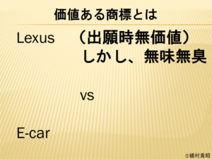 LexusとE-carでどちらが価値がある商標のか。どのような商標を中小企業・ベンチャー企業が選ぶべきなのか。について