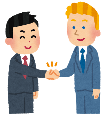 外国人と握手