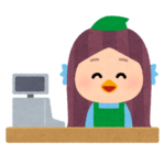 レジのアヒル口の女の子