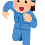 駆け出す作業員